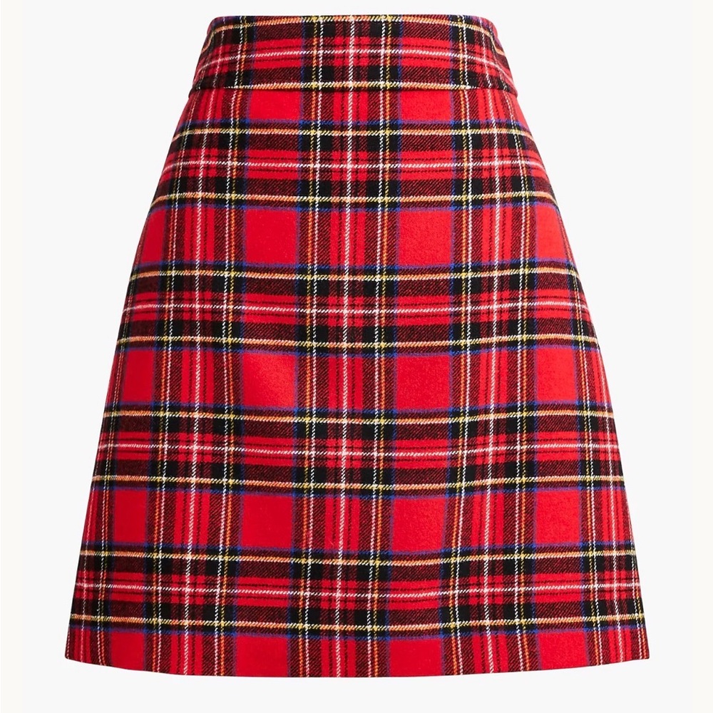 NWT J.Crew Factory A-line Tartan Wool Blend Skirt, Size 8, perfect condition